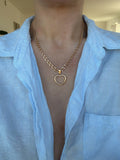 Gorgeous Bold Vintage Heart Pendant 18K Gold