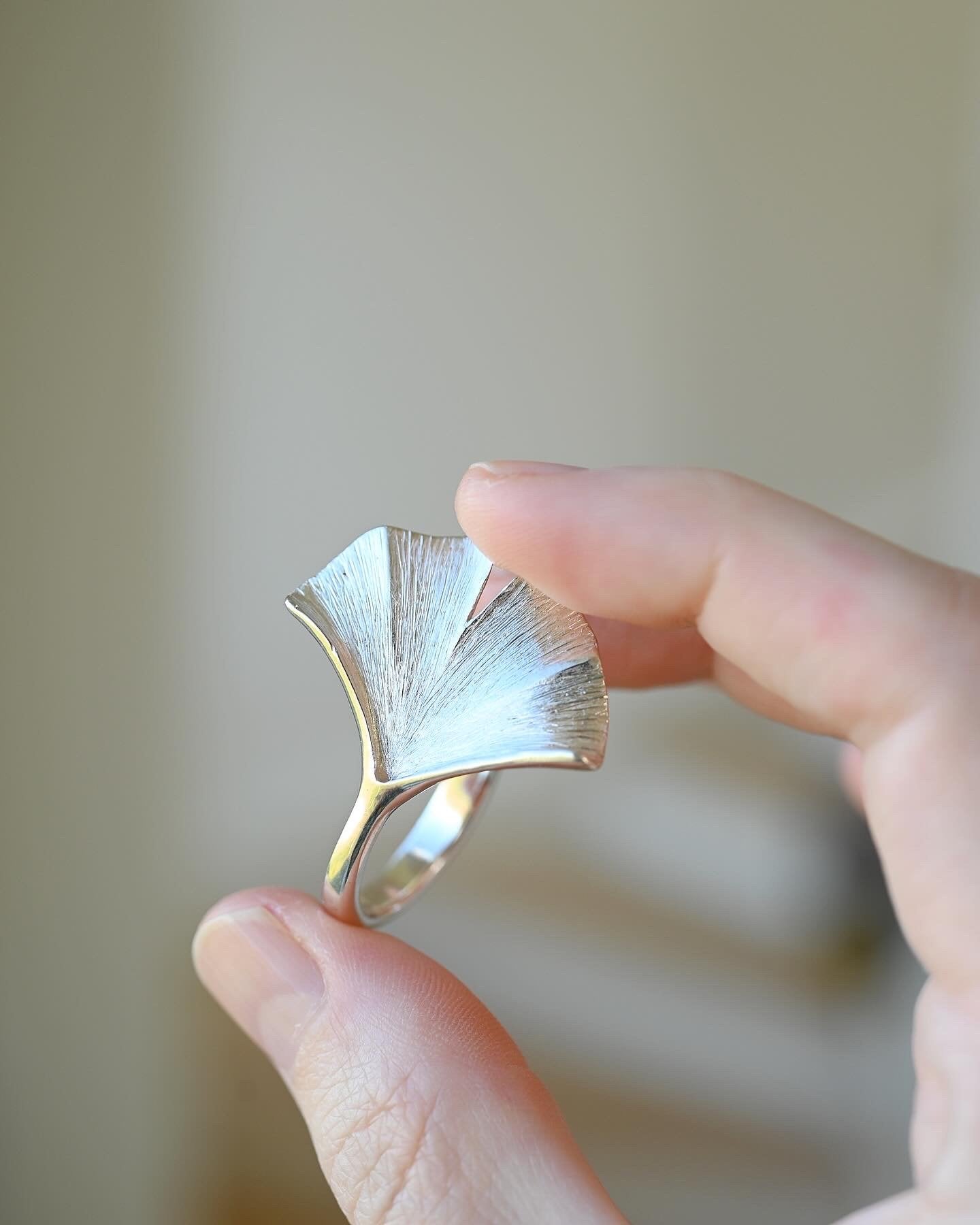 Dreamy Ginkgo Demi-parure W Cuff, Earrings and Ring