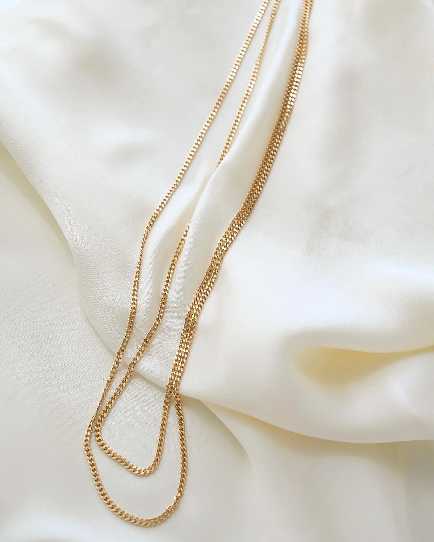 Super Long Super Versatile Curb Link Chain 14 Gold