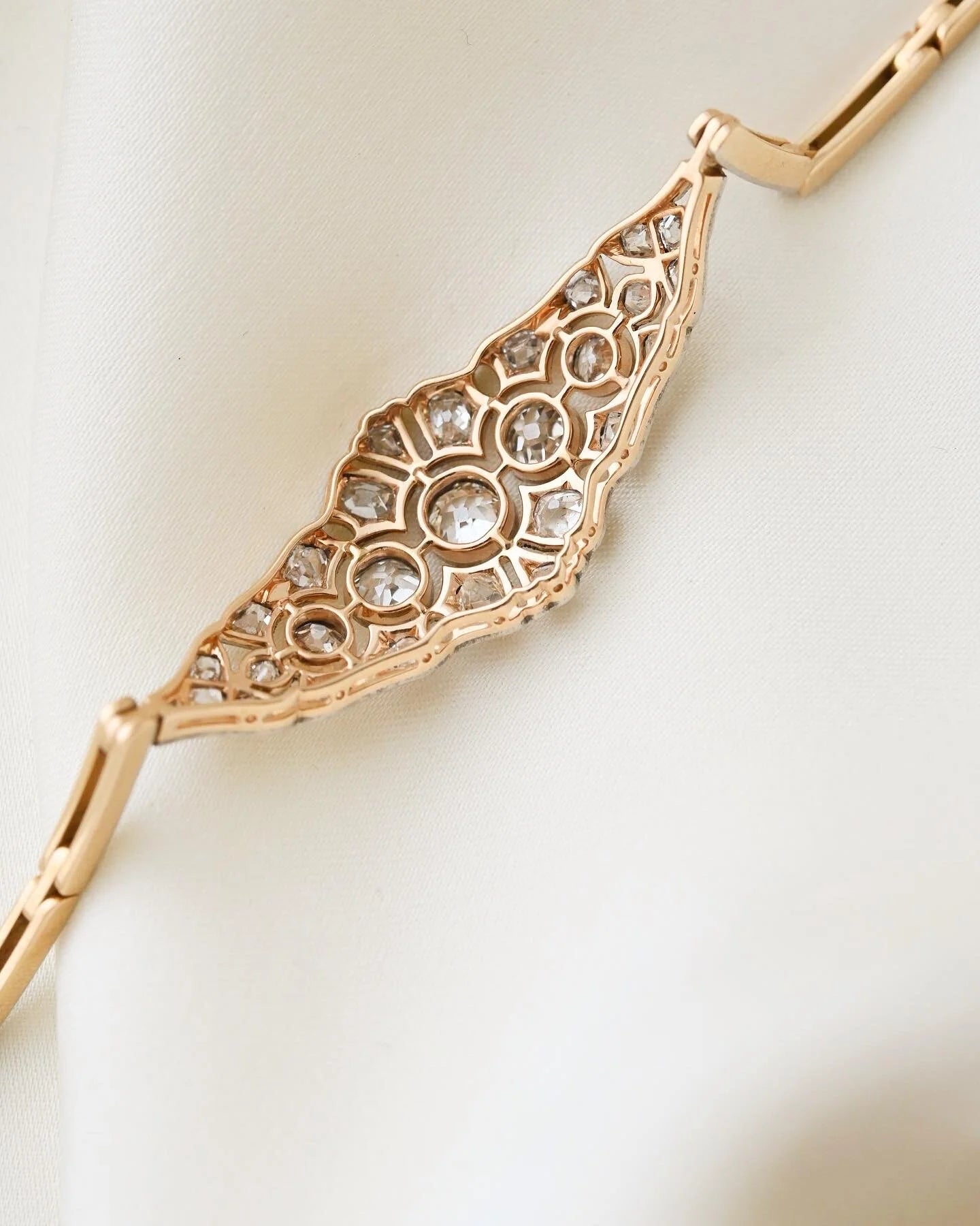 The Best Antique Art Deco Bracelet w 1.30 carats Diamonds 18K Gold