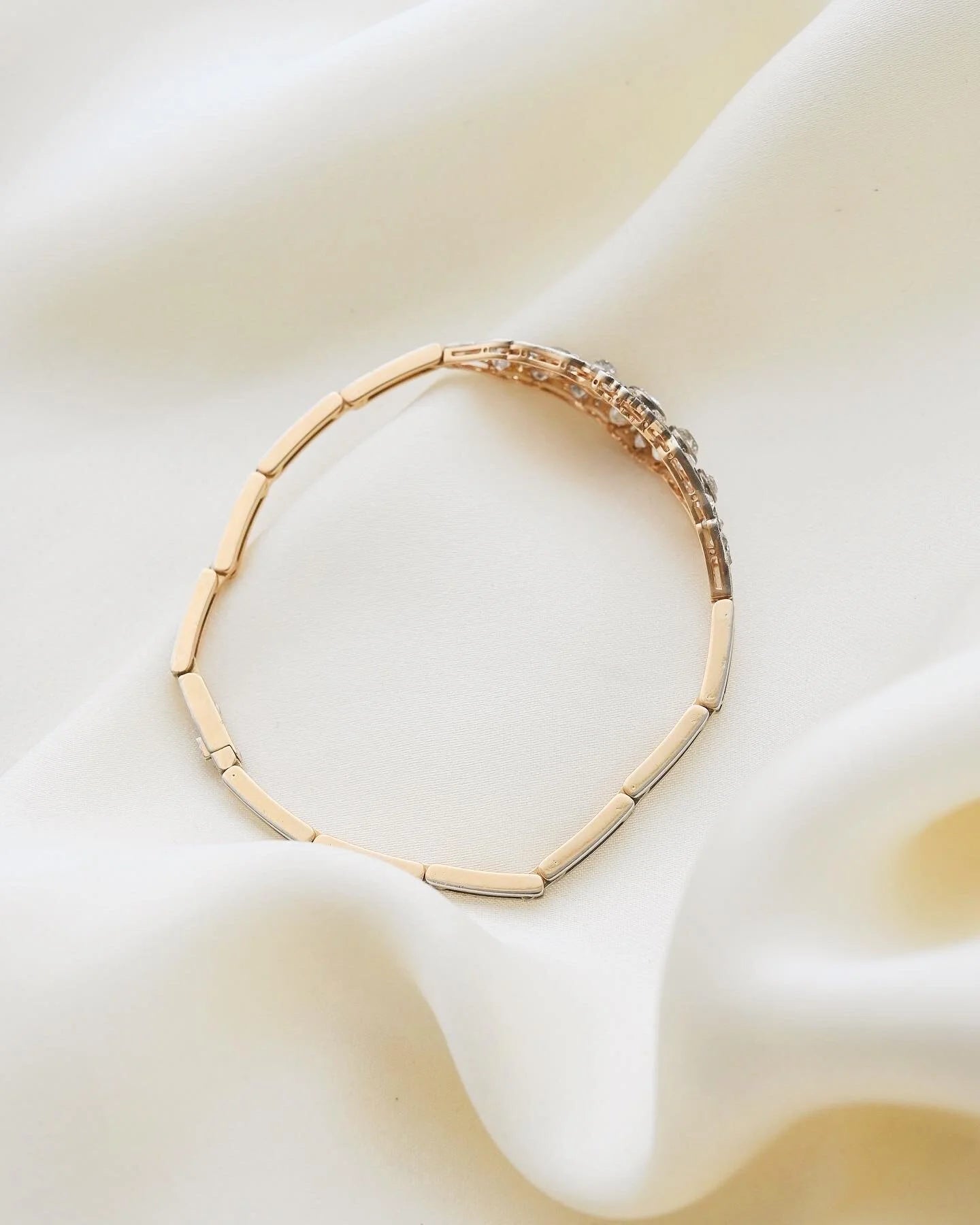 The Best Antique Art Deco Bracelet w 1.30 carats Diamonds 18K Gold