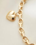 Cute 26 Grams Chunky Danish Vintage Charm Bracelet 14K Gold 1980