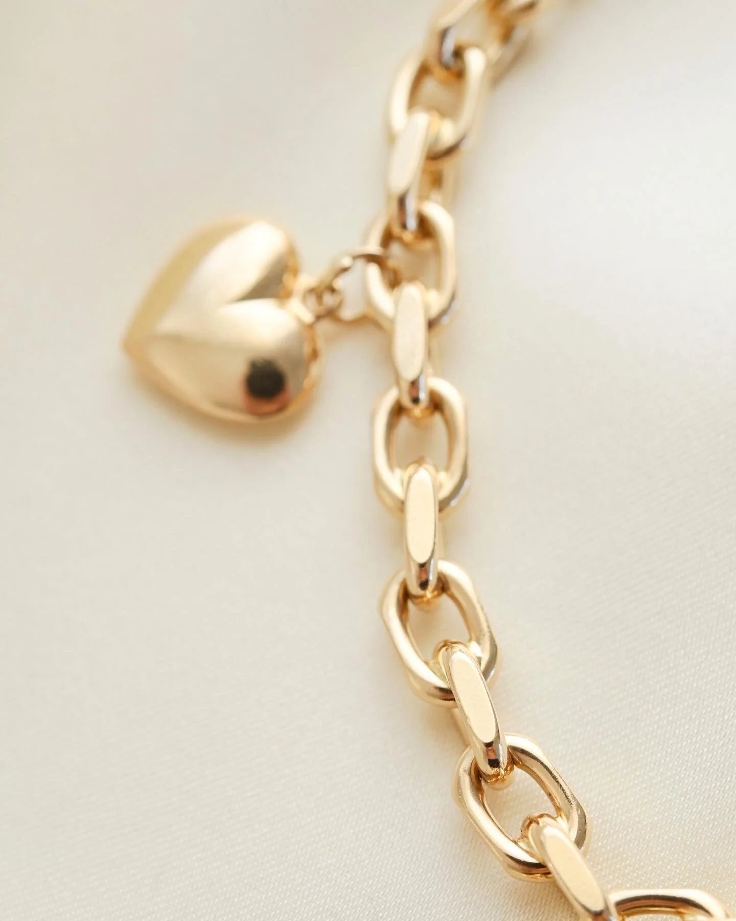 Cute 26 Grams Chunky Danish Vintage Charm Bracelet 14K Gold 1980