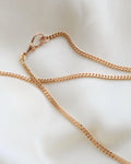Amazing 32 Inches Looooong Italian Dog Clip Curb Link Necklace 18K Gold