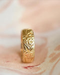 Beautiful Edwardian Engraved Wedding Band 1918 18K Gold