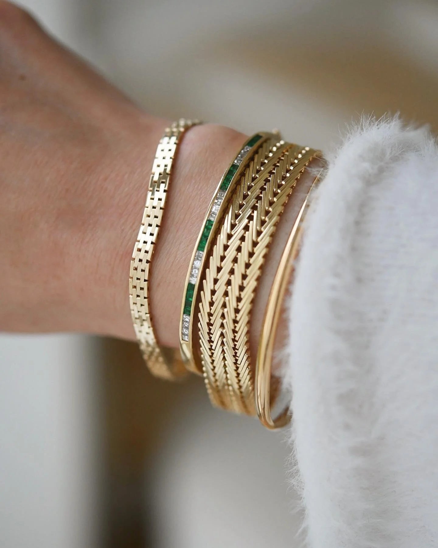 Fantastic Fluid Super Shine Link Bracelet Vintage Denmark 1960s 14K Gold