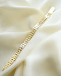 Heavy Vintage Danish Two Row Y Link Bracelet 14K Gold