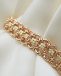 Divine Rare Fancy Link Flower Dream Bracelet 18K Rose Gold 1950s