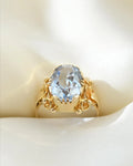 The Perfect Vintage Ring Baby Blue Spinel 14K Gold 1950s
