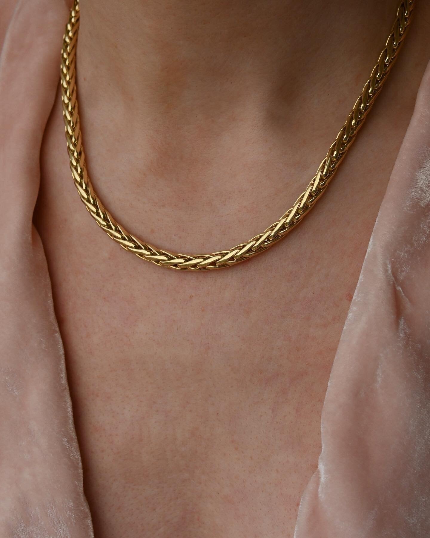 Amazing Sexy Jumbo Wheat Link Chain 18K Gold 1980s