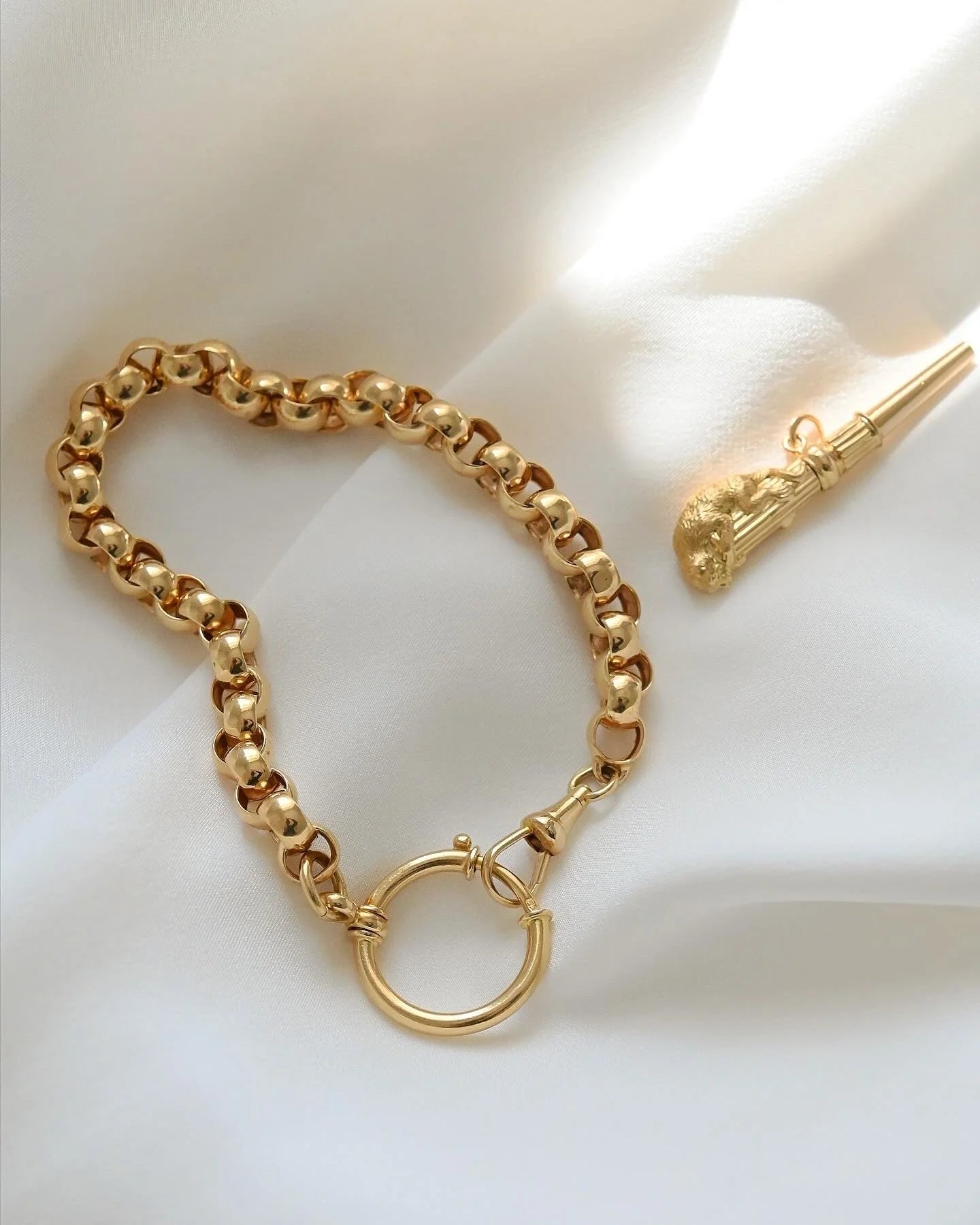 Stunning Antique Watch Chain Bracelet 18K Gold Beg 1900 Free Downsizing