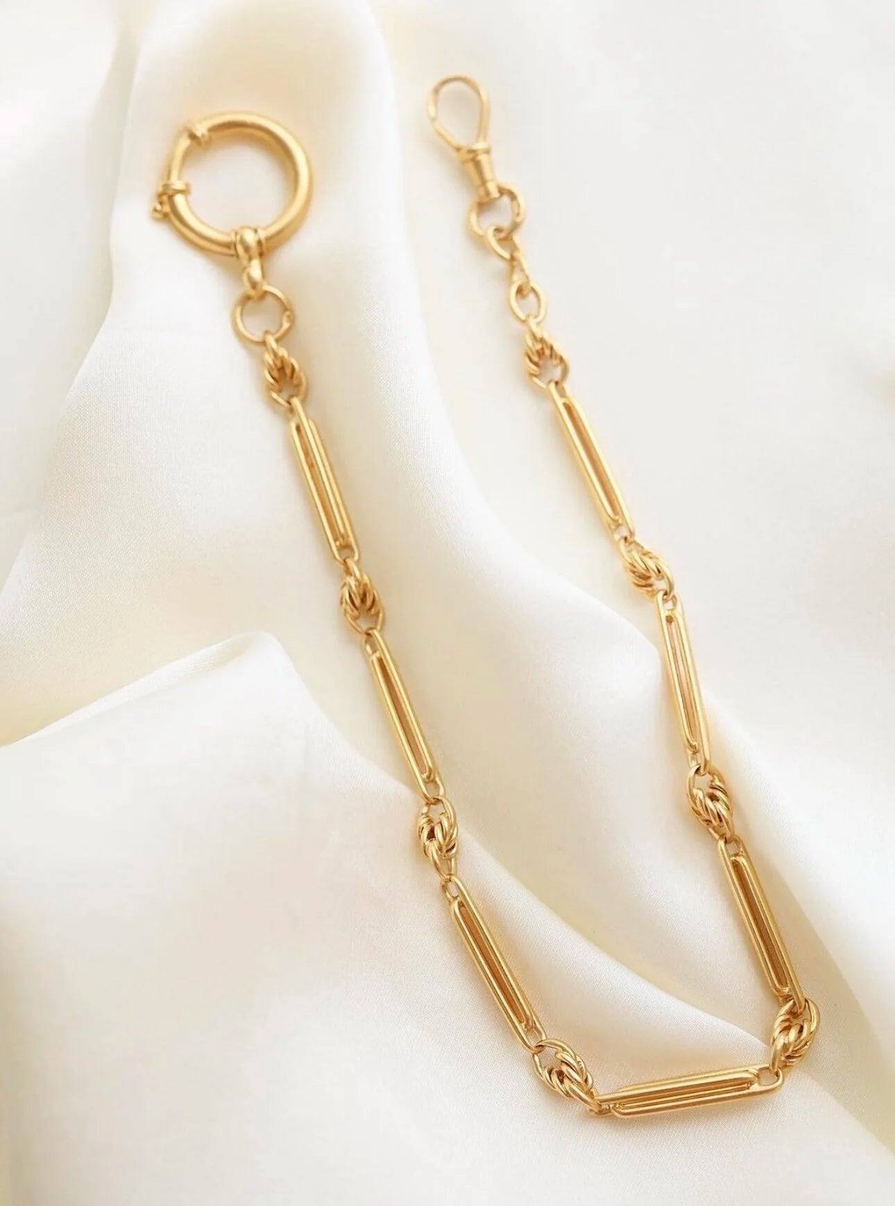 Extraordinary Heavy Antique Watch Chain 18K Gold 1900s