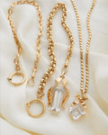 One left! Huge Amazing Swedish Vintage Pendants Rock Crystal 18K Gold 1950s