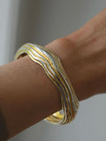 Rare Collectors Vintage Georg Jensen Bangle Bracelet High Carat Gold Over Sterling Silver 89 Grams