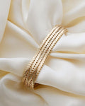 Danish Vintage Double Row Geneva Link Bracelet 14K Gold