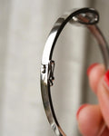 Elegant Bangle w Floating Diamond 0.35 carats 14K White Gold