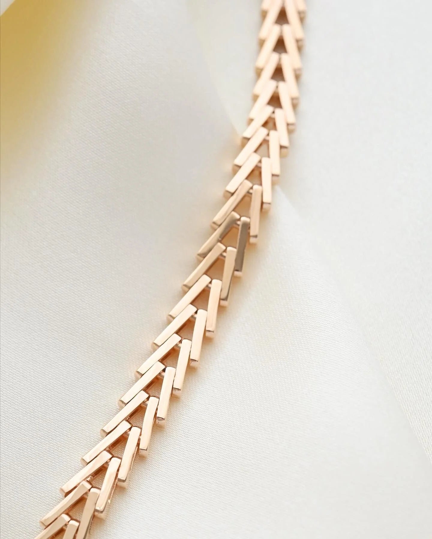 Super Rare Rose Gold Danish Vintage Necklace by HC Hansen 14K Rose Gold 1960