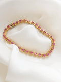 Extraordinary Rare Natural Ruby Tennis Bracelet 18K Solid Gold