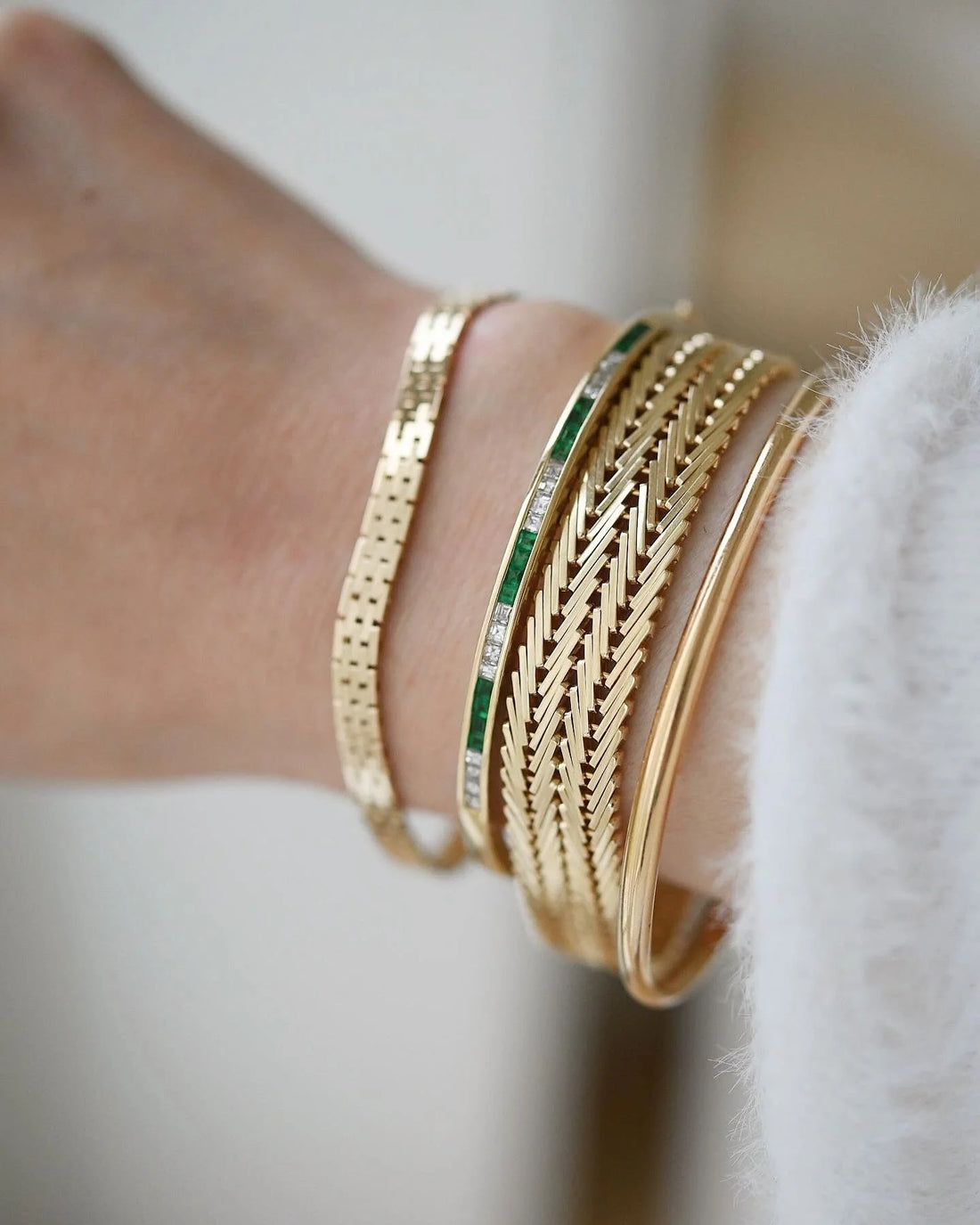 Outstanding Heavy Wide Danish Vintage Bracelet 14K Gold 1960s