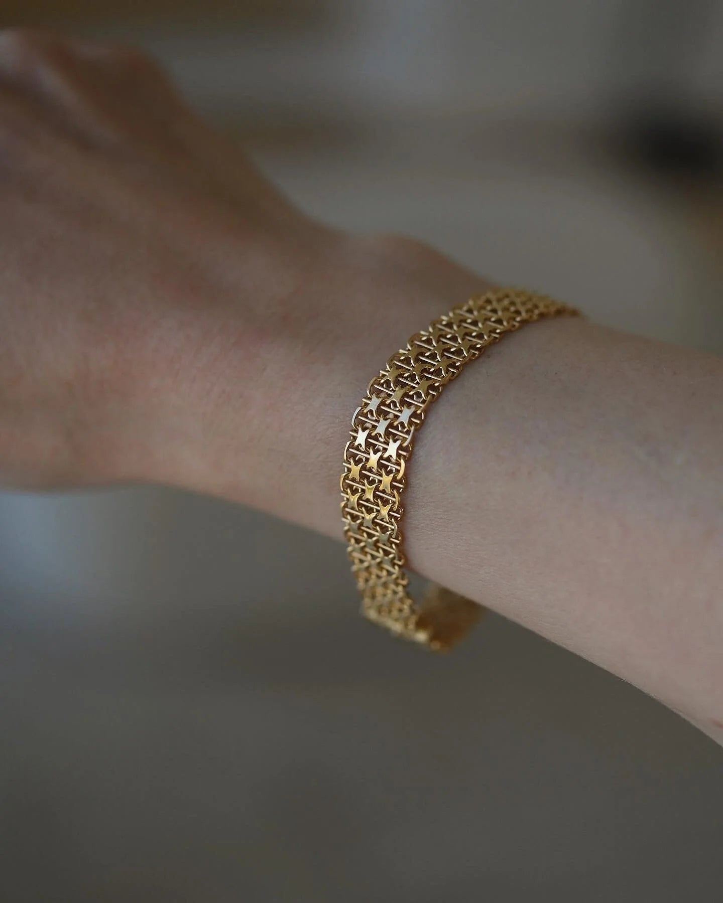 Swedish Vintage Stars Bracelet 18K Solid Gold 1964