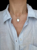 Endlessly Wearable Perfect Puffy Heart w Two Chains Silver Vintage 1960s
