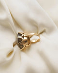Swedish Vintage Cocktail Ring w Huge Coffee Citrine Quartz 18K Gold 1973