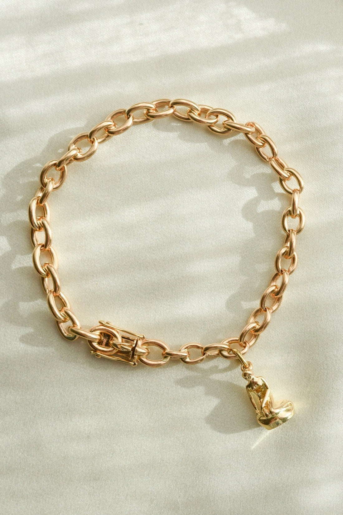 The Little Mermaid Sizeable Anchor Bracelet 14K Rose Toned Gold 1960s