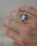 Antique Ocean Blue Topaz Ring 18K Gold 1938