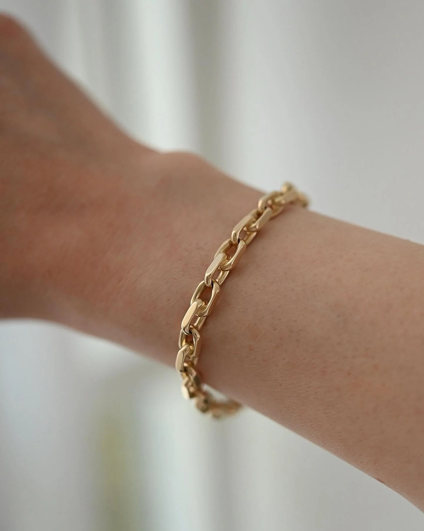 Gorg Heavy Danish Vintage Anchor Link Bracelet 14K Gold 1970s