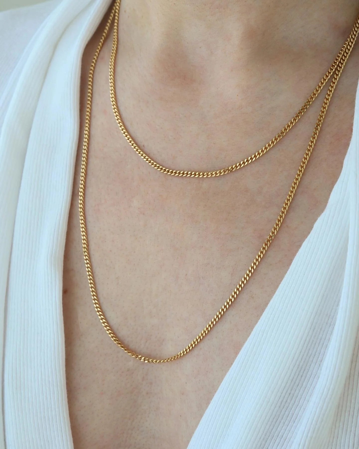 Super Long Super Versatile Curb Link Chain 14 Gold