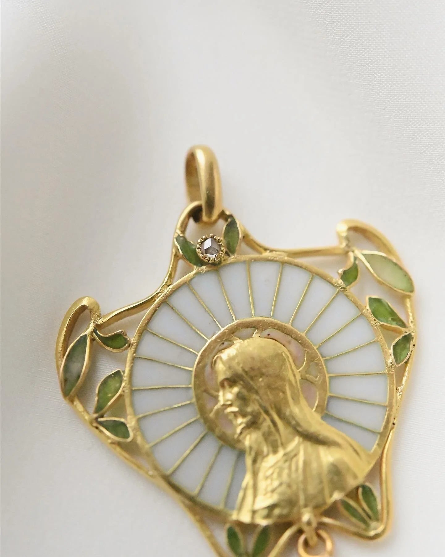 Out Of This World Amazing Pliqué A Jour Enamel Pendant 18K Gold 1910s
