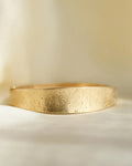 Sublime Danish Vintage Bangle w Flower Engravings 14K Gold 1960s
