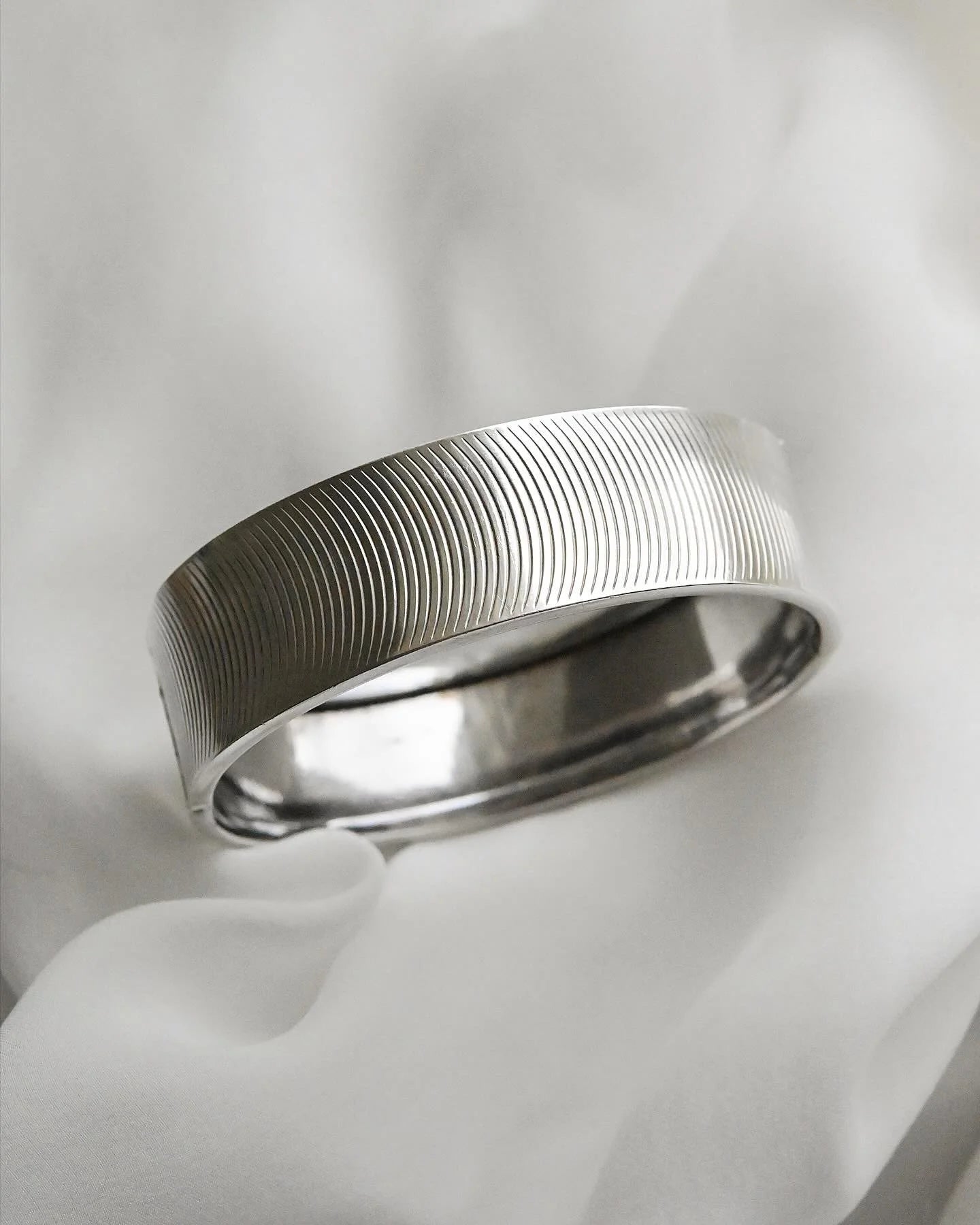 Stunning Vintage Silver Bangle Sweden Mid Century