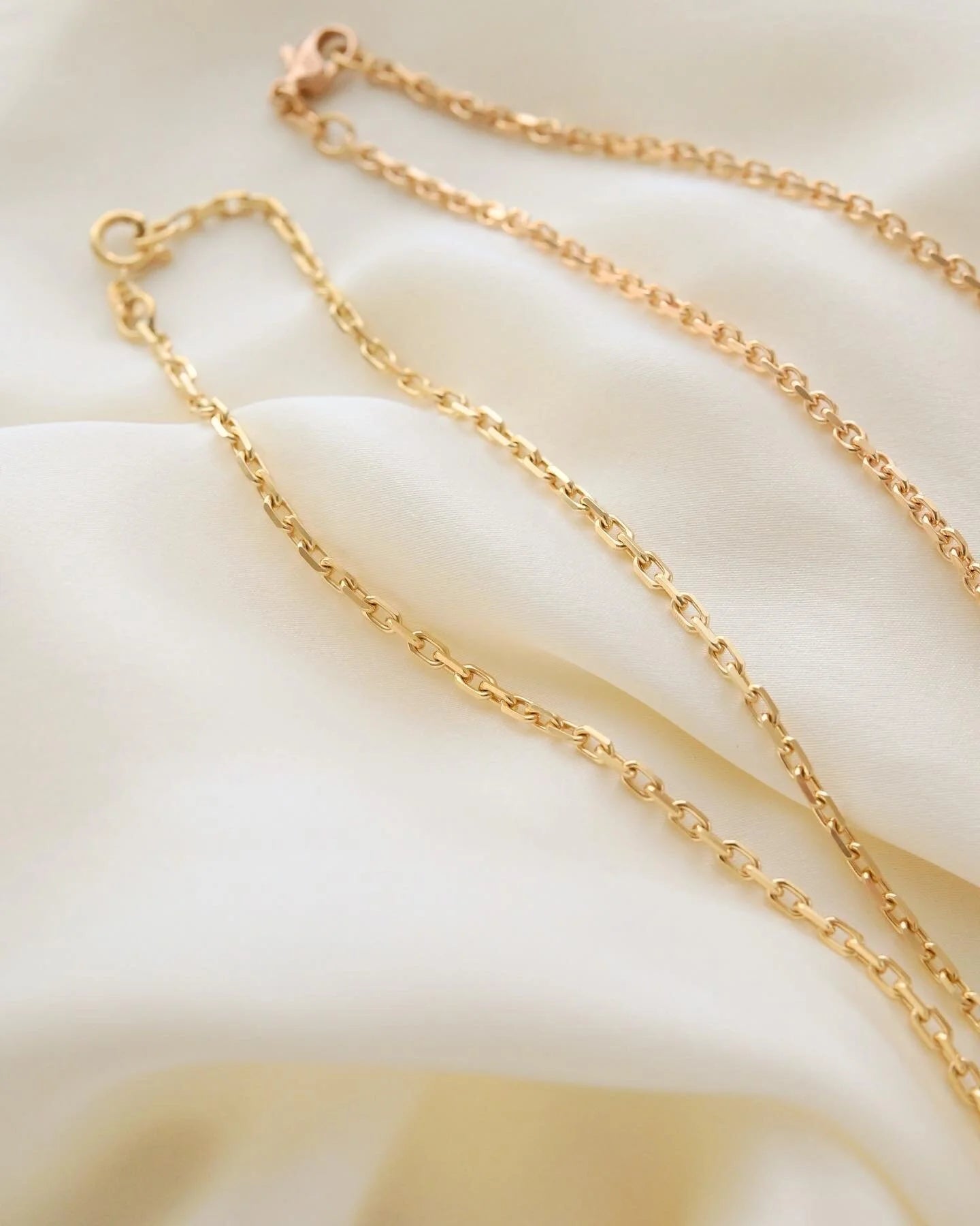 Number 1 Swedish 18 Inches Vintage Baby Biker Chain 18K Gold