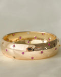 Beautiful  Vintage Ruby Star Bangle 14K Gold 1970s