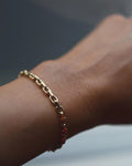 Amazing Small Size Chunky Biker / Anchor Link Bracelet 14K Gold