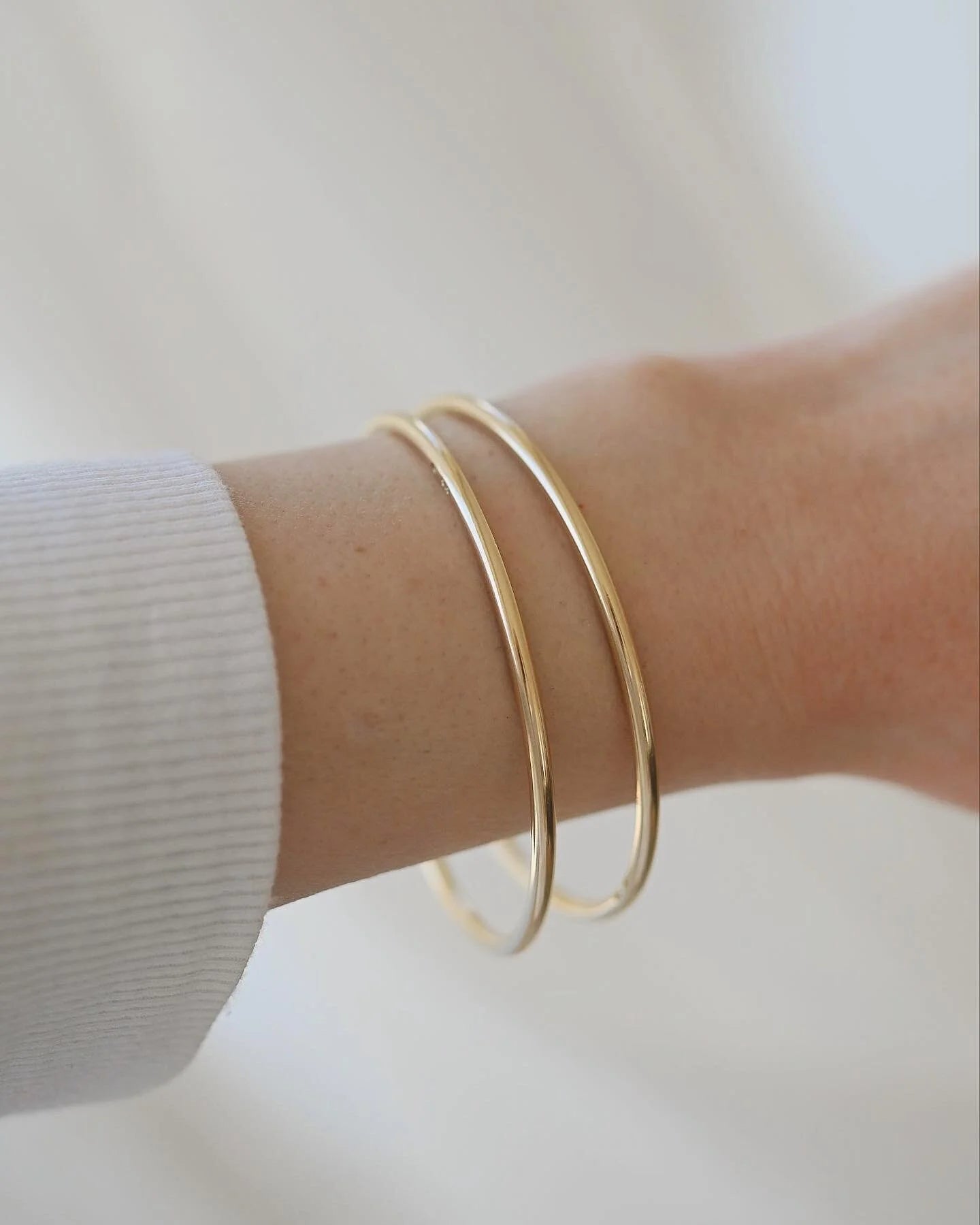 The PERFECT Solid Through and Through Heavy Danish Vintage Bangle 14K Gold