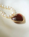 Sublime Banded Agate Heart Pendant 18K Gold