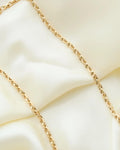 LONG Danish Vintage Anchor Link Necklace 14K Gold