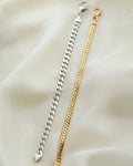 Vintage Curb Link Bracelets One in Silver and One in 18K Gold