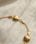 Cute Puffy Heart Vintage Bracelet 18K Gold 1950