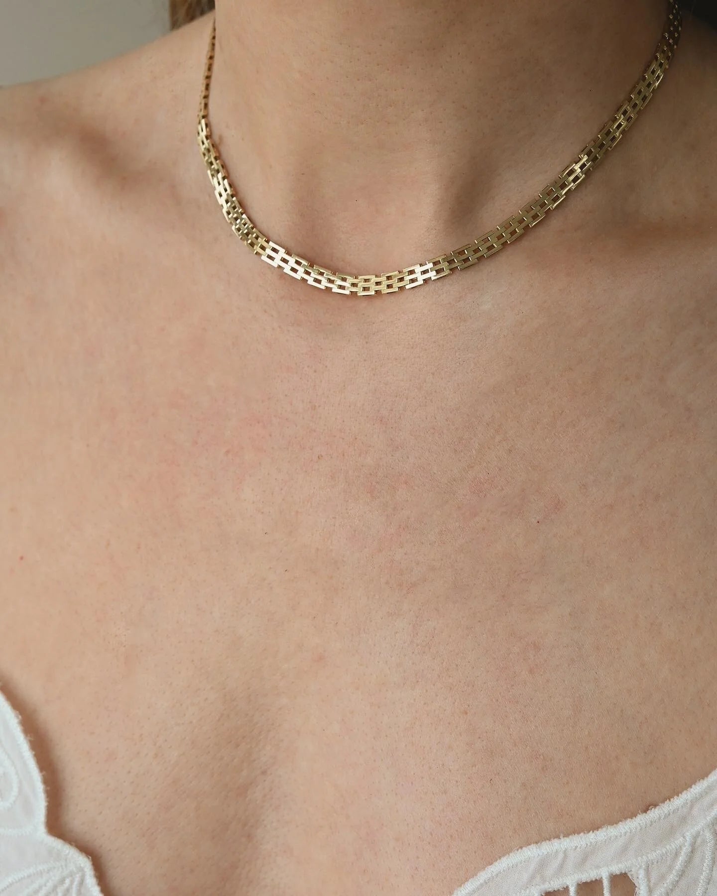 Rare Perfect Brick Link Chain by Jens Tage Hansen 14K Gold 1960