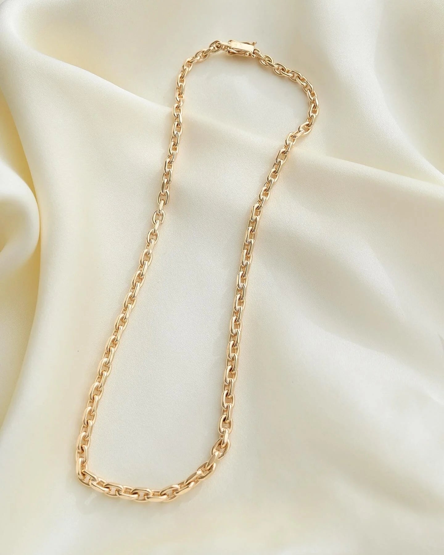 Perfect Sexy Danish Anchor Link Chain 14K Gold 1970s