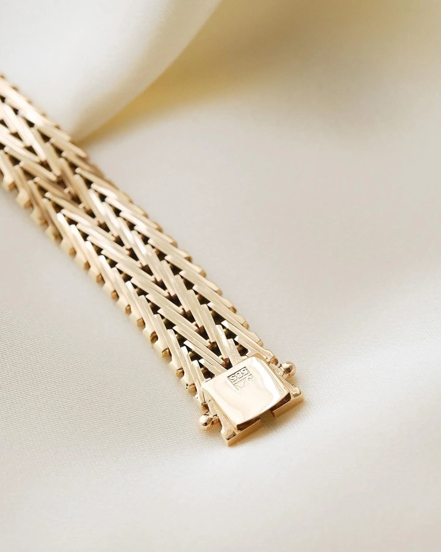 Heavy Gorg Danish Vintage Bracelet 14K Gold 1960s