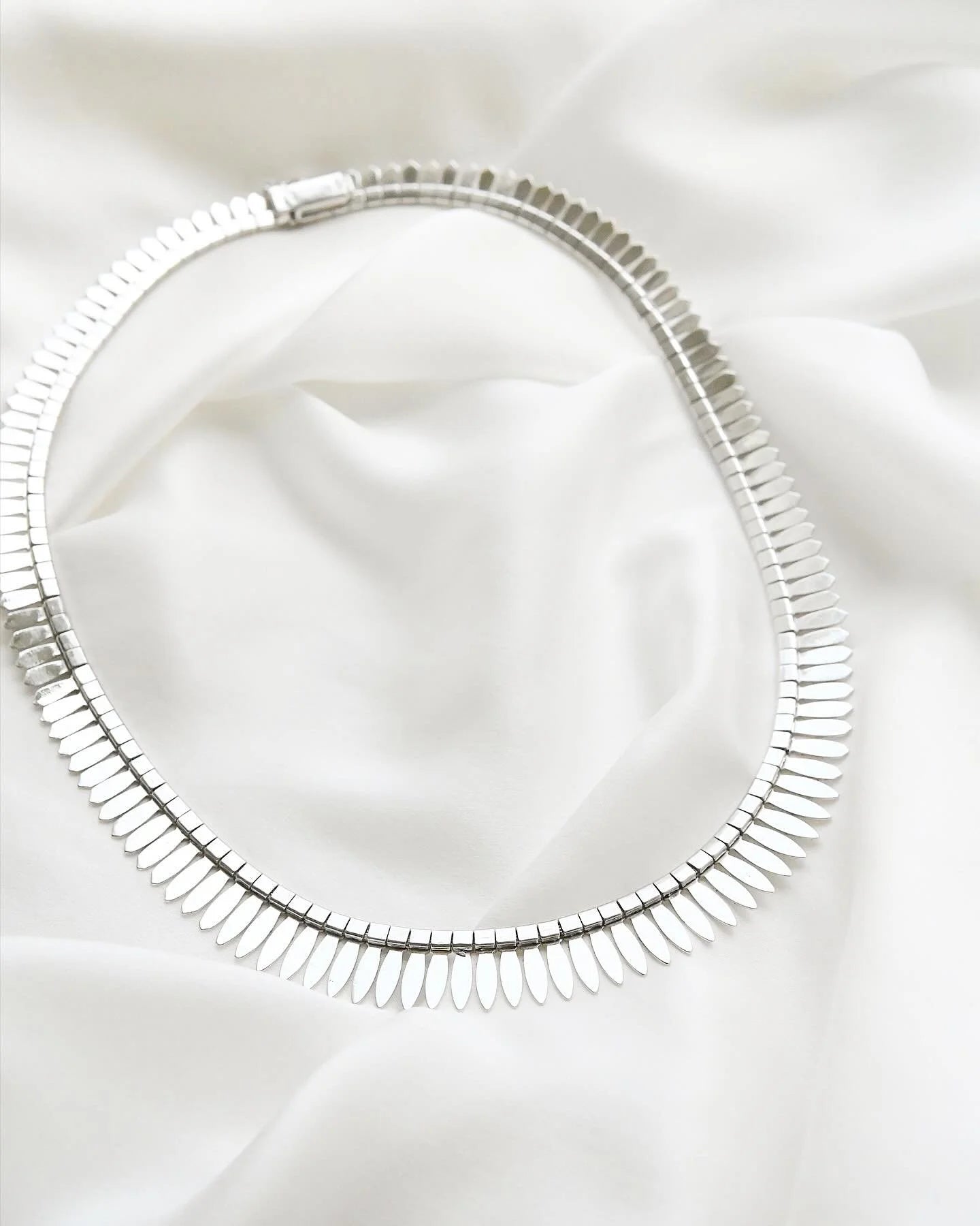 Sublime Silver Necklace Cleopatra Style Sweden 1970s