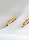 Sleek Classic Stacking Ring 23K Gold Vintage Sweden