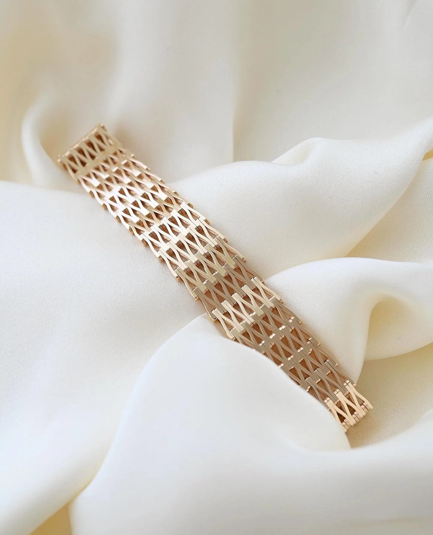 STUNNING Y Link Bracelet by Jens Poul Asby 14K Gold 1960