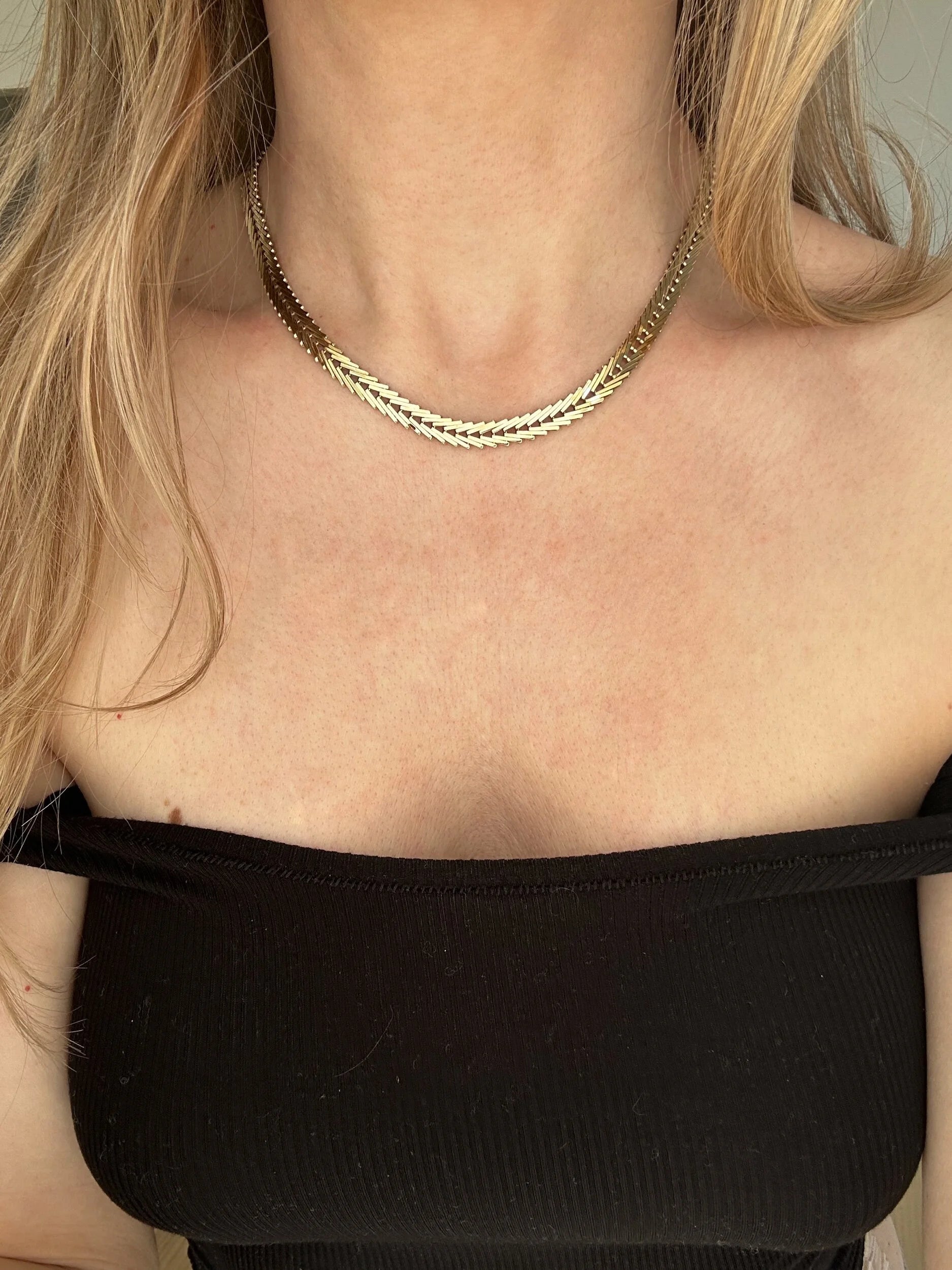 Sublime 16.45 Inches Geneva Link Necklace Danish Vintage 14K Gold 1960s