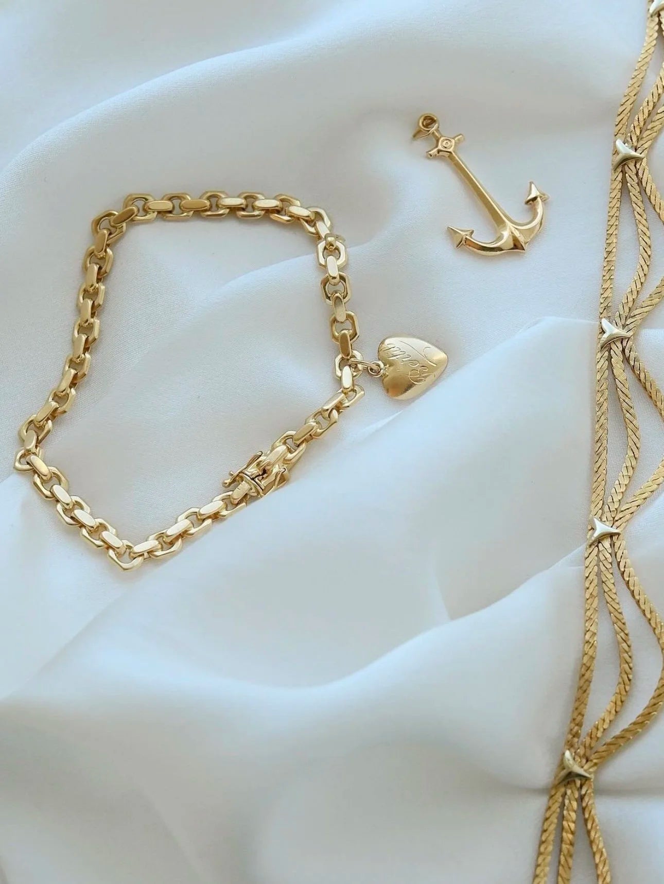 Amazing Flat Biker Link Bracelet 18K Gold Sweden 1948