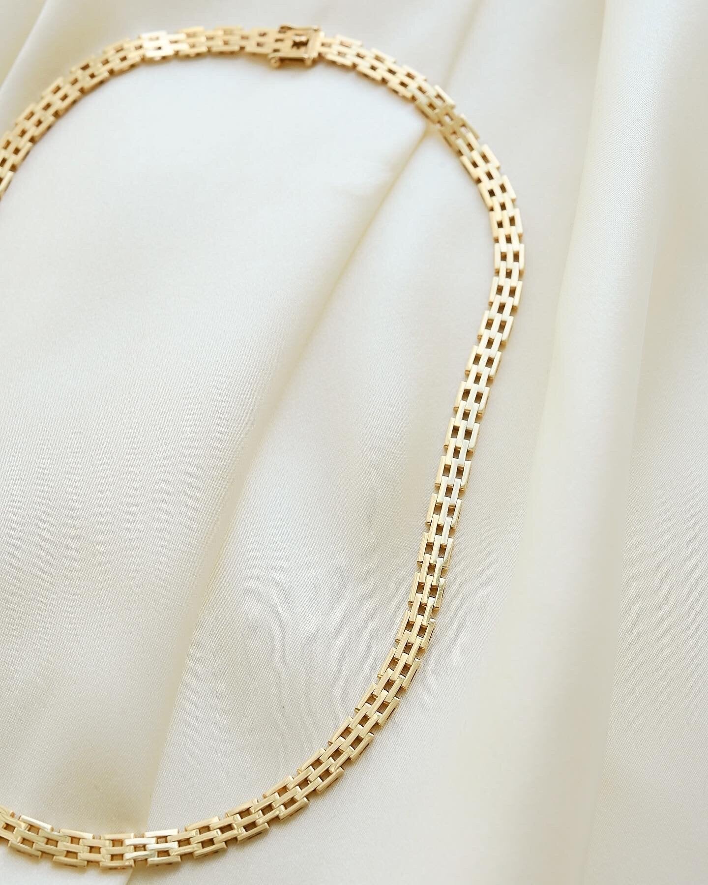 Rare Perfect Brick Link Chain by Jens Tage Hansen 14K Gold 1960
